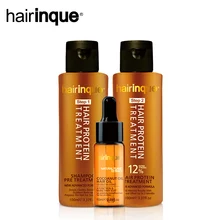 HAIRINQUE Уход за волосами 12% Кератиновое лечение волос с шампунем предварительная обработка и 10 мл кокосовое масло для волос делает волосы питательными комплектами