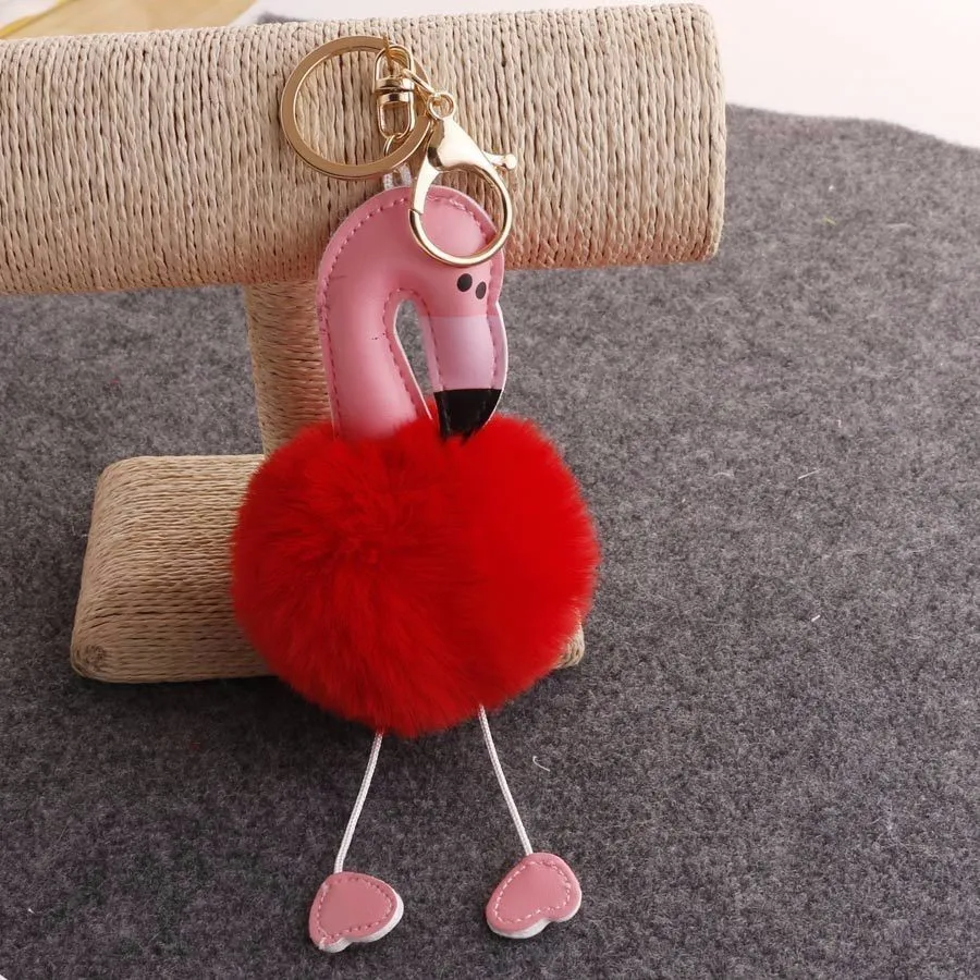Мягкий помпон брелок в виде фламинго кулон телефон вешалка для сумок в машину аксессуары Свадебная вечеринка украшения милый мальчик друг подарок на день рождения - Цвет: 4