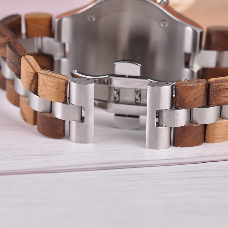 BOBO BIRD Luxury Woode Mens Watches Top Brand Waterproof Stainless Steel Watch with Date Display orologi acciaio uomo