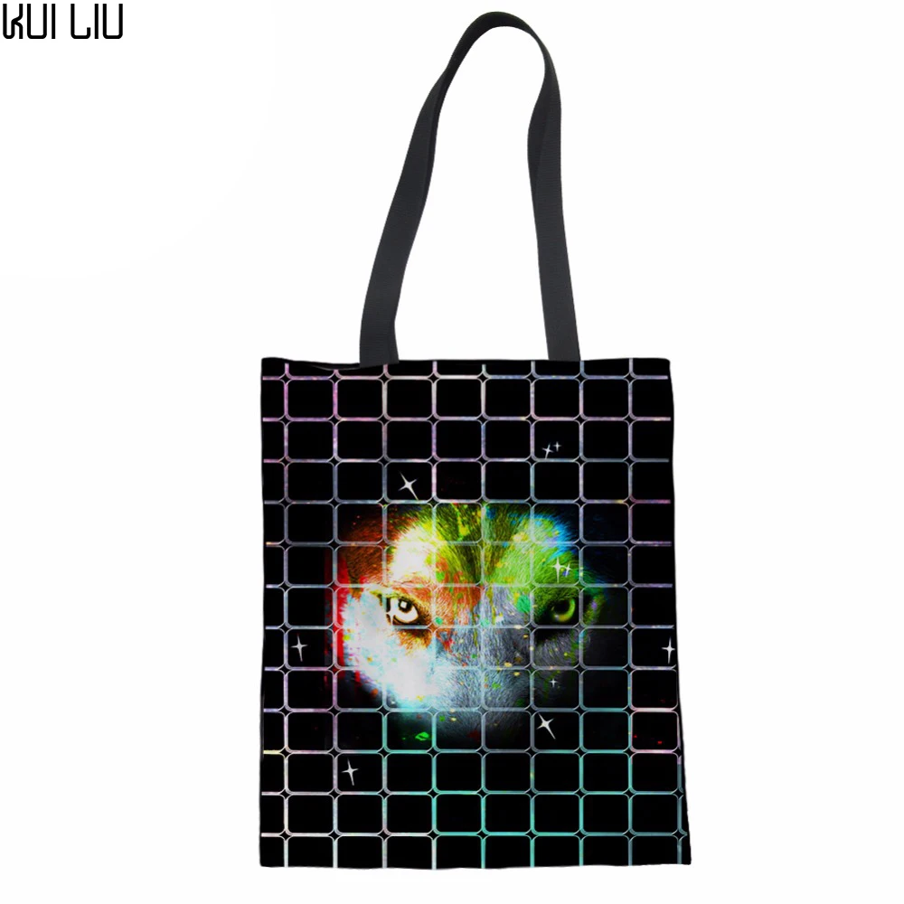 

Customized Image Canvas Tote Bag Casual Beach HandBag Eco Shopping Bag Daily Use Foldable Canvas Shoulder Bag Plaid Canvas Tote