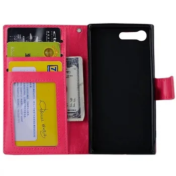 

10pcs/lot free shipping Soft TPU + PU Leather Crazy Horse Wallet Case For Sony Xperia X Compact/XZ/Z5/Z5 MINI/E5/M5/XA Ultra C6