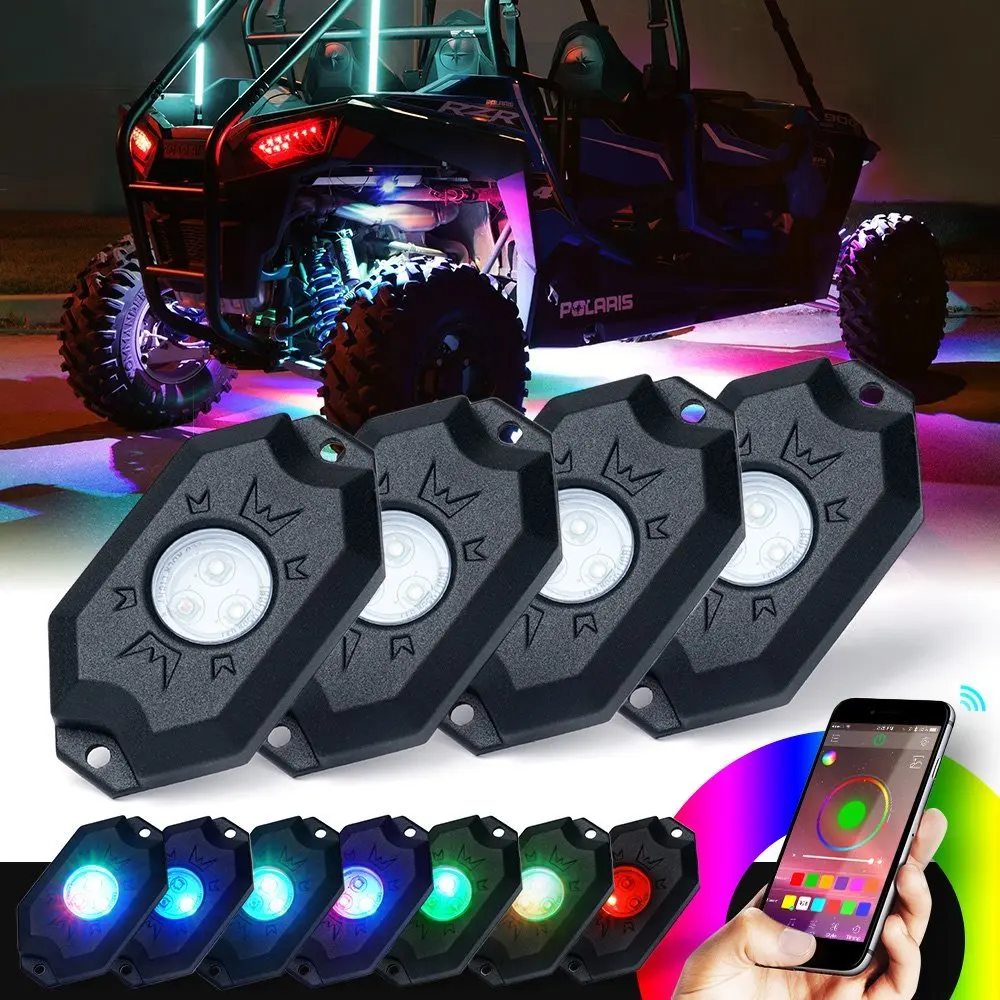 Marloo RGB светодиодный светильник Rock 4 Pods светильник s многомодовый приложение Bluetooth управление неоновый светильник s для ATV UTV 4x4 лодка автомобиль днища