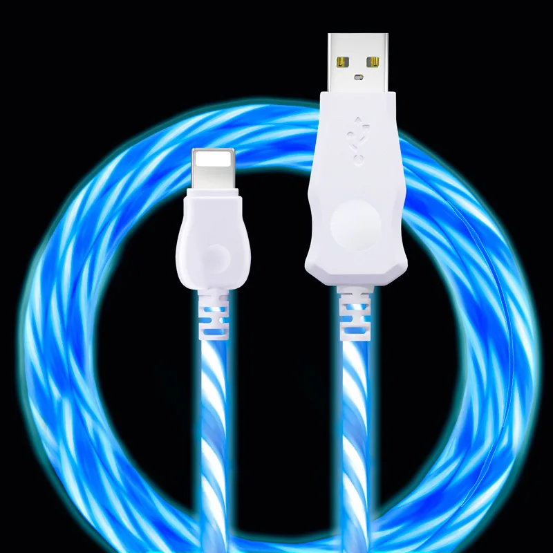 NOHON USB кабель для iPhone 8Pin XS Max XR X 8 7 6 Plus 6S Plus 5S 5 iPad флэш-светильник Быстрая Зарядка Кабели зарядное устройство для мобильного телефона - Цвет: Blue For Apple