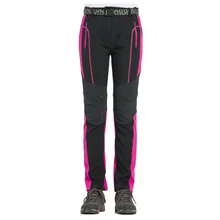 Унисекс Открытый Пеший Туризм теплые лыжные штаны флисовой подкладкой ветрозащитные непромокаемые брюки зима мягкая оболочка флис Пеший Туризм зимние штаны