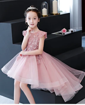 

Flower Girls Floral Tulle Wedding Dress Kids Birthday Party Prom Ball Gown Children First Communion Evening Formal Dresses