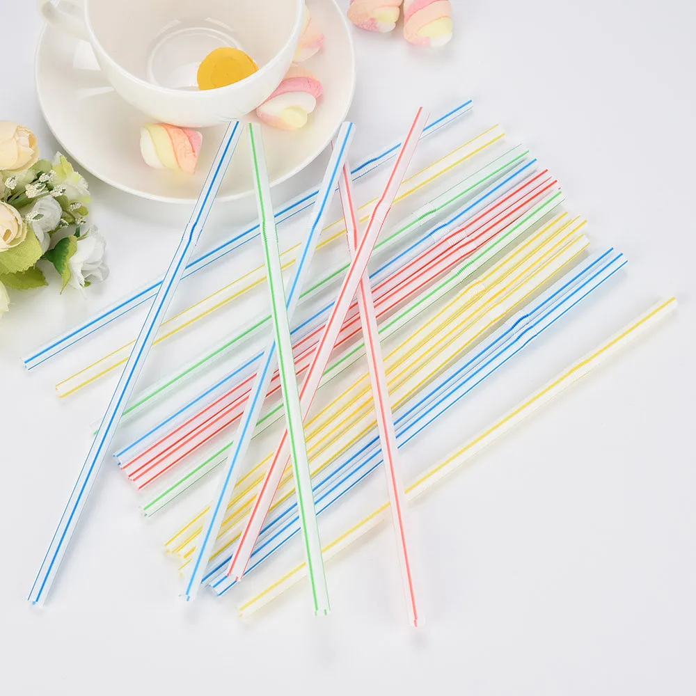 

100Pcs Colorful Individual Package Straws One-off Separately Paper Packed Straw Milk Tea Long Flexible Drinking Straws Home Cafe