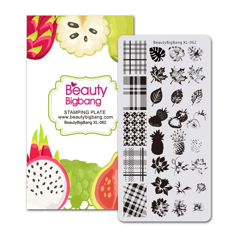 BeautyBigBang 1 шт. штамповка для ногтей DIY цветок лист природа геометрический плед дизайн ногтей шаблон штамповочных плит дизайн ногтей XL-062 - Цвет: XL-062
