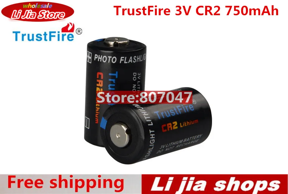 

2pcs TrustFire CR2 Battery 3V 750mAh CR 2 Lithium Battery with Safety Relief Valve for Flashlight Headlamp Camera
