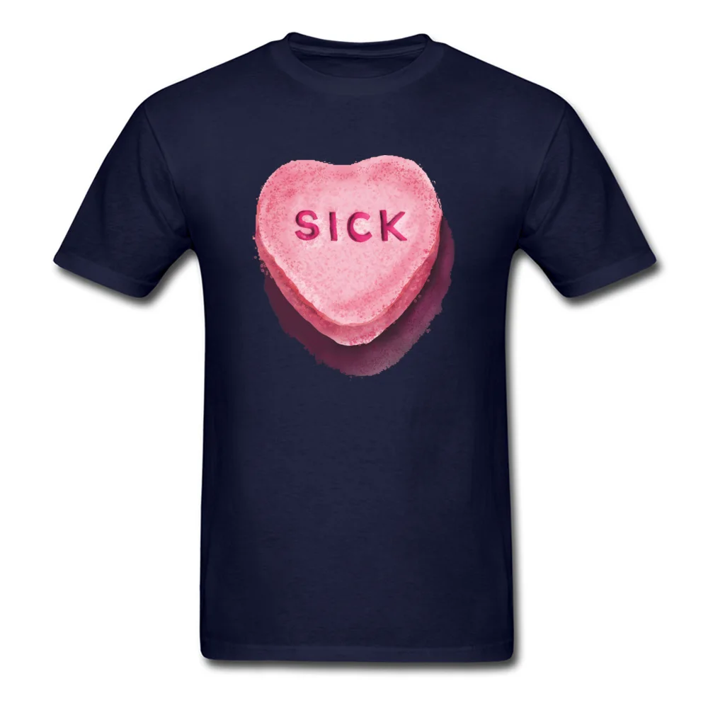 T Shirt Group Lovers Day 2018 New Normal Short Sleeve 100% Cotton Round Collar Man T-Shirt Normal T Shirts Drop Shipping Heartsick Heart Sick Valentine by dotsofpaint navy