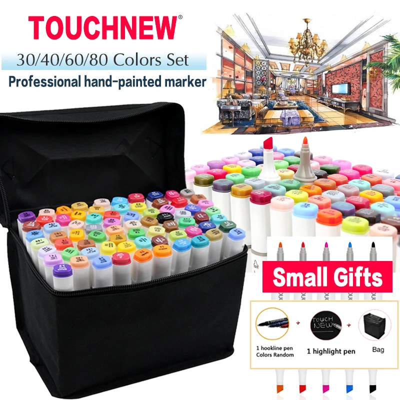 TOUCHNEW 30 40 60 80 168 Alcohol Based Marker Double Head Art Sketch Marker Student Painting