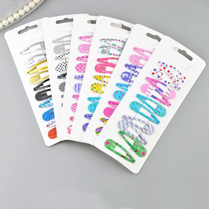 

1Pack(10PCS) Print Geometric Hair Clips Barrettes Girls Cute Hairpins Colorful Headbands For Kids Hairgrips Hair Accessories A8