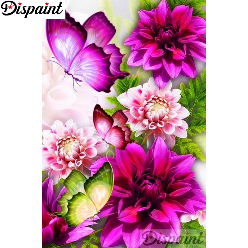 

Dispaint Full Square/Round Drill 5D DIY Diamond Painting "Flower butterfly" 3D Embroidery Cross Stitch Home Decor Gift A10632