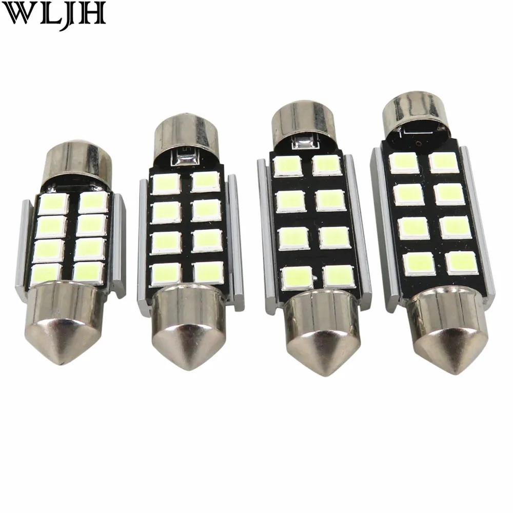 WLJH 6 шт. CANbus 31 мм 36 39 41 C5W C10W 2835 Чип 8 SMD 12 В автомобильная светодиодная лампа гирлянда