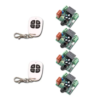 

Free Shipping AC220V 1CH 10A Wireless Remote Control Switch 4 Receiver & 2 Transmitter Smart RF Remote Control Switch 315/433Mhz