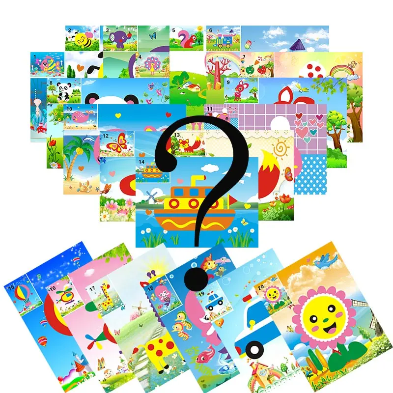 DSUE 5 дизайнов/Партия Детские DIY стикеры с пеной эва головоломки серии раннего обучения Развивающие игрушки Мульти-узоры стили детский подарок - Цвет: 5pcs random style
