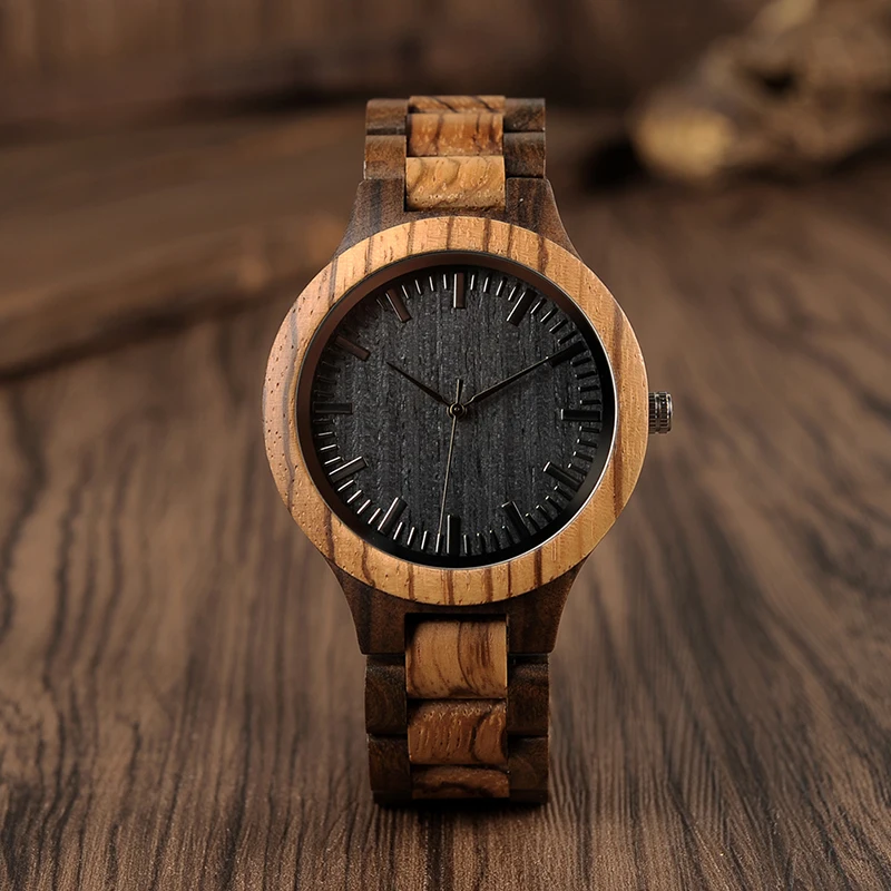BOBO BIRD Mens Wooden Watches Band Japan Move' Quartz Wristwatch Ideal Gifts Watch for Men relogio masculino C-D30