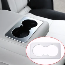 Matte Silver ABS Interior Rear Row Cup Holder Cover Trim For Land Rover Range Rover VELAR Car-styling Accessories
