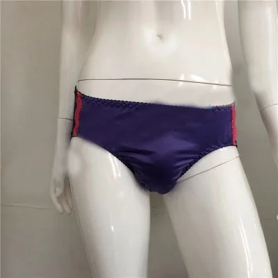 Sexy Men Underwear Briefs Ice Silk Slip Texture Mens Brief Underpants Sexy Low Waist Man Underwear Men 5