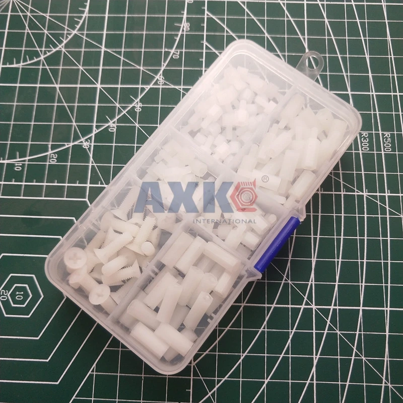

AXK M3 Nylon Hex Spacers Screw Nut Assortment Kit Stand-off Plastic & Box 120001