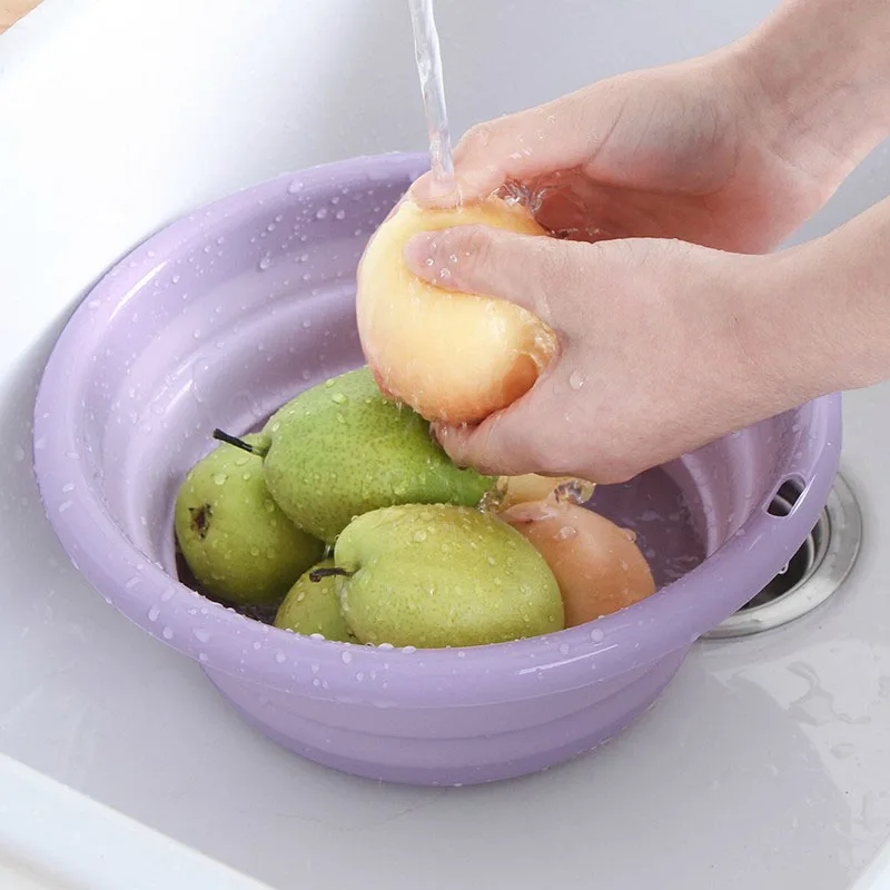 

1 pc Portable Folding foot basin Foldable Basin Tourism Folding Bucket Fishing Outdoor Camping Silicone material Wash Bucket