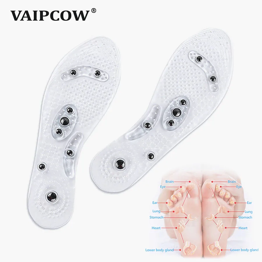 Unisex Magnetic Massage Shoe Insole Foot Care Acupressure Slimming Shoe Gel Insoles Health Medical Therapy Silicone Shoe Inserts