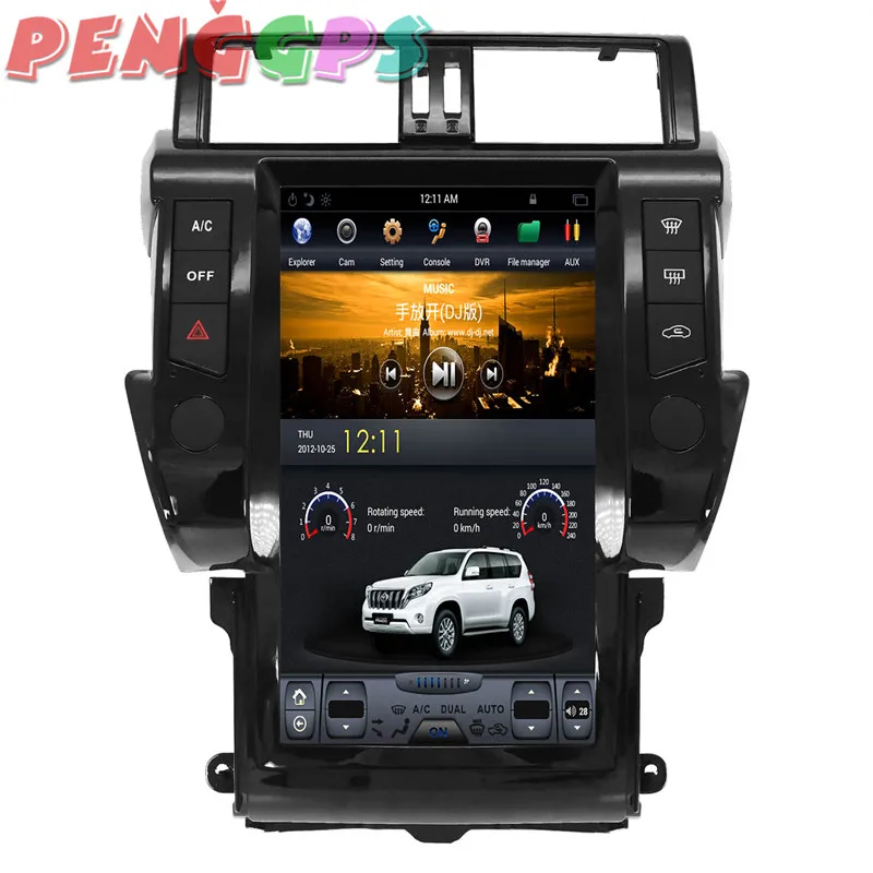 Perfect 13.6 inch Tesla style Android 7 Car Radio GPS Navigation Stereo For TOYOTA Land Cruiser Prado 150 2014 2015 2016 2017 Multimedia 6