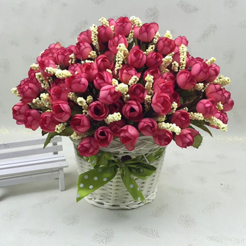 Разноцветные 15 голов/букет, маленькие бутоны, розы, искусственные цветы, шелковые розы, декоративные цветы для дома, украшения для свадьбы