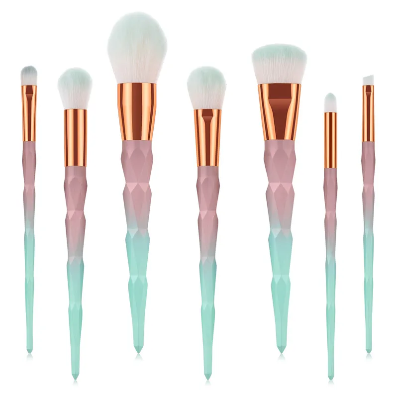 

7pcs/set Makeup Brushes Set Diamond Rainbow Kwasten Eyebrow Eyeshadow Foundation Concealer Contour Powder Face Brushes TM030