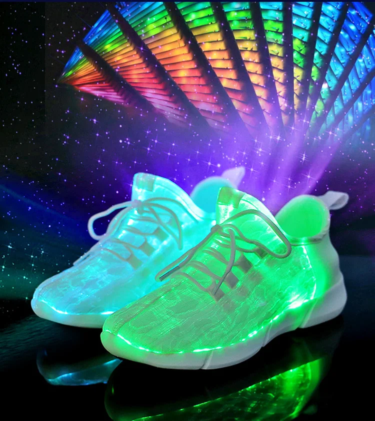 Tecido de Fibra Tênis com Luz Óptica Cores Piscando Iluminar Sapatos 11 Adolescente Girls & Boys Recarregável Usb Luminosa Size25-46 8 Iluminar Sapatos 11 Adolescente Girls & Boys