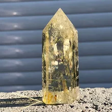 Натуральный цитрин кристалл кварца обелиск палочка ТОЧКА исцеления