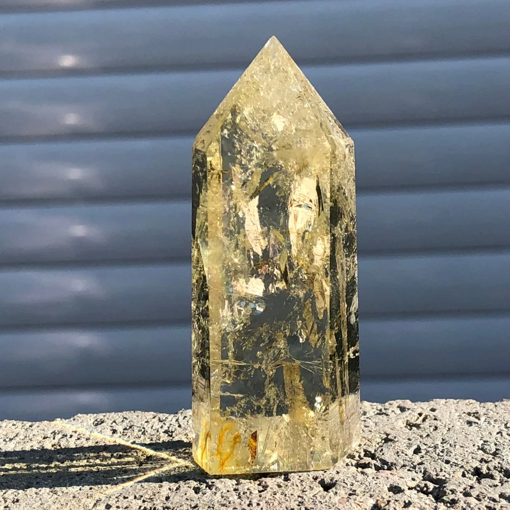 natural citrine crystal quartz obelisk wand point healing