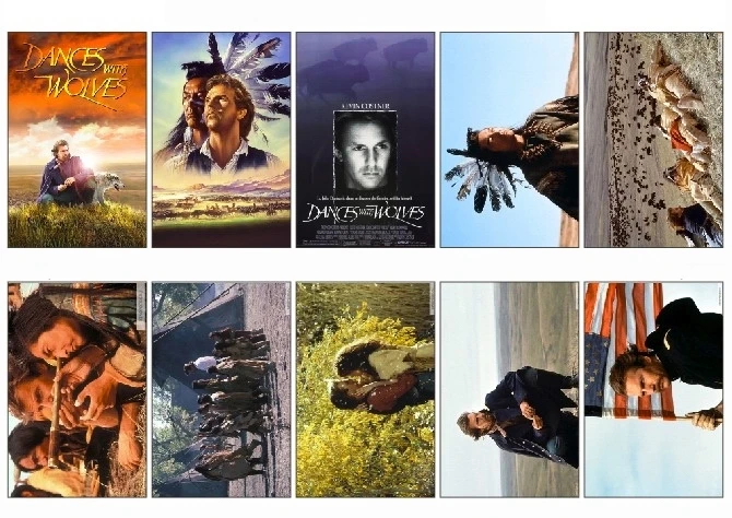 

10 pcs/lot Dances with Wolves Movie Poster Surrounding Souvenir Card Sticker DIY Decoration Anti-Dust Bus ID Card Stickers 1257