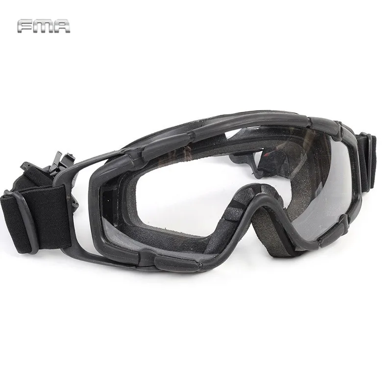 FMA Helmet Goggles Airsoft Tactical Ballistic Anti-Fog Goggles for Ski Bike Safety Glasses on Helmets with Side Rails 2 Lenses