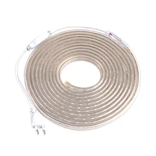 Светодиодная лента 220 В Водонепроницаемый Светодиодные ленты 5050 светодиодный 60 светодиодный S/М гибкий светодиодный Клейкие ленты для Гостиная Наружное освещение с ЕС разъем