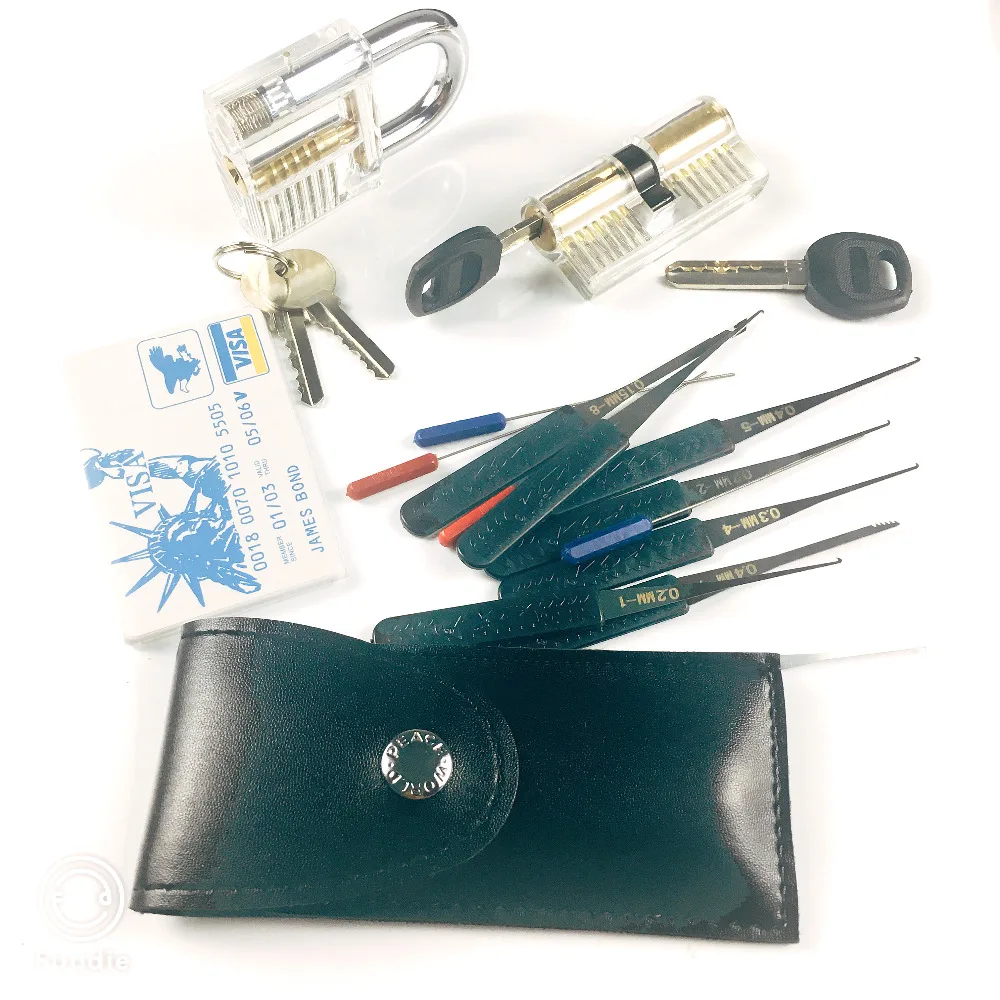 Слесарные инструменты, прозрачные замки сломанный ключ экстрактор мини карты сумка инструменты