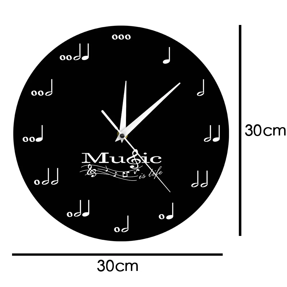 Музыка-это жизнь вдохновляющий Настенный декор симфония музыкальные настенные часы скрипичный ключ музыкальная студия подвесные настенные часы подарок музыканта