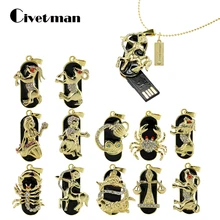 Новинка, металлический кристалл, Зодиак, модель USB 2,0, флеш-накопитель, 8 ГБ, 16 ГБ, 32 ГБ, 64 ГБ, 128 ГБ, созвездия, USB флеш-накопитель, флеш-карта памяти