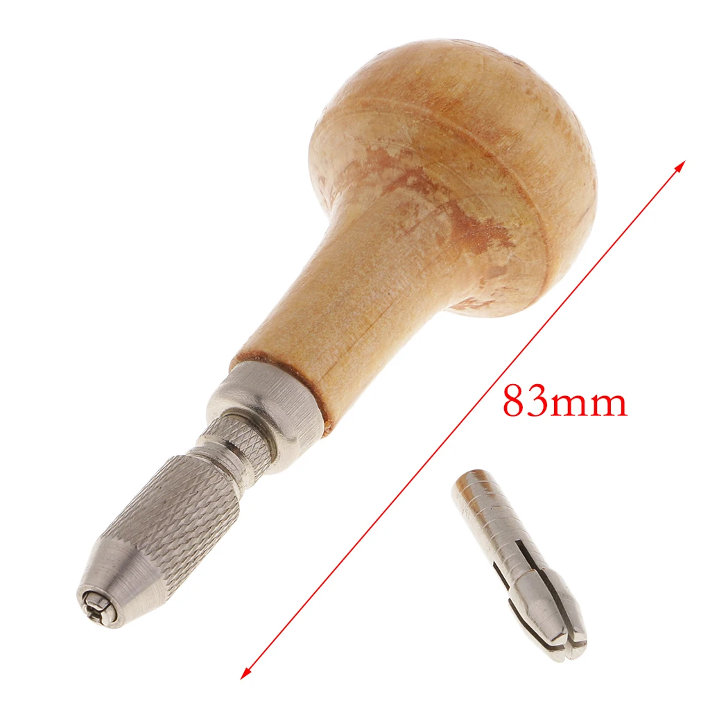 Wood Handle Pin Vise Vice Hand Twist Drill Rotary Tools for Jeweler Jewelry Making Hobby DIY Model Craft for 1.0-2.4mm Bits