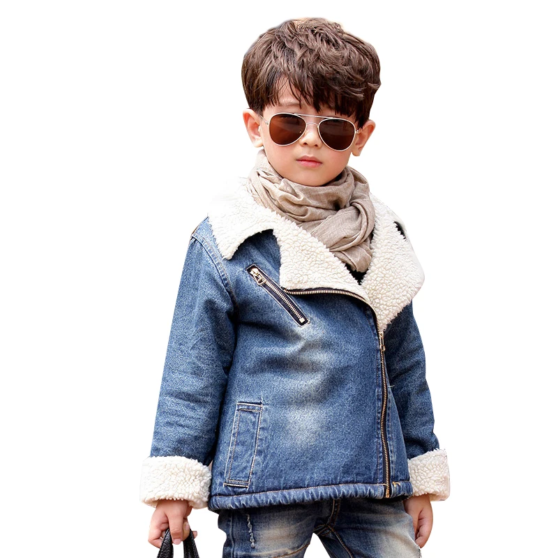 Buy Fashion Plus Velvet Winter Boys Jacket Denim
