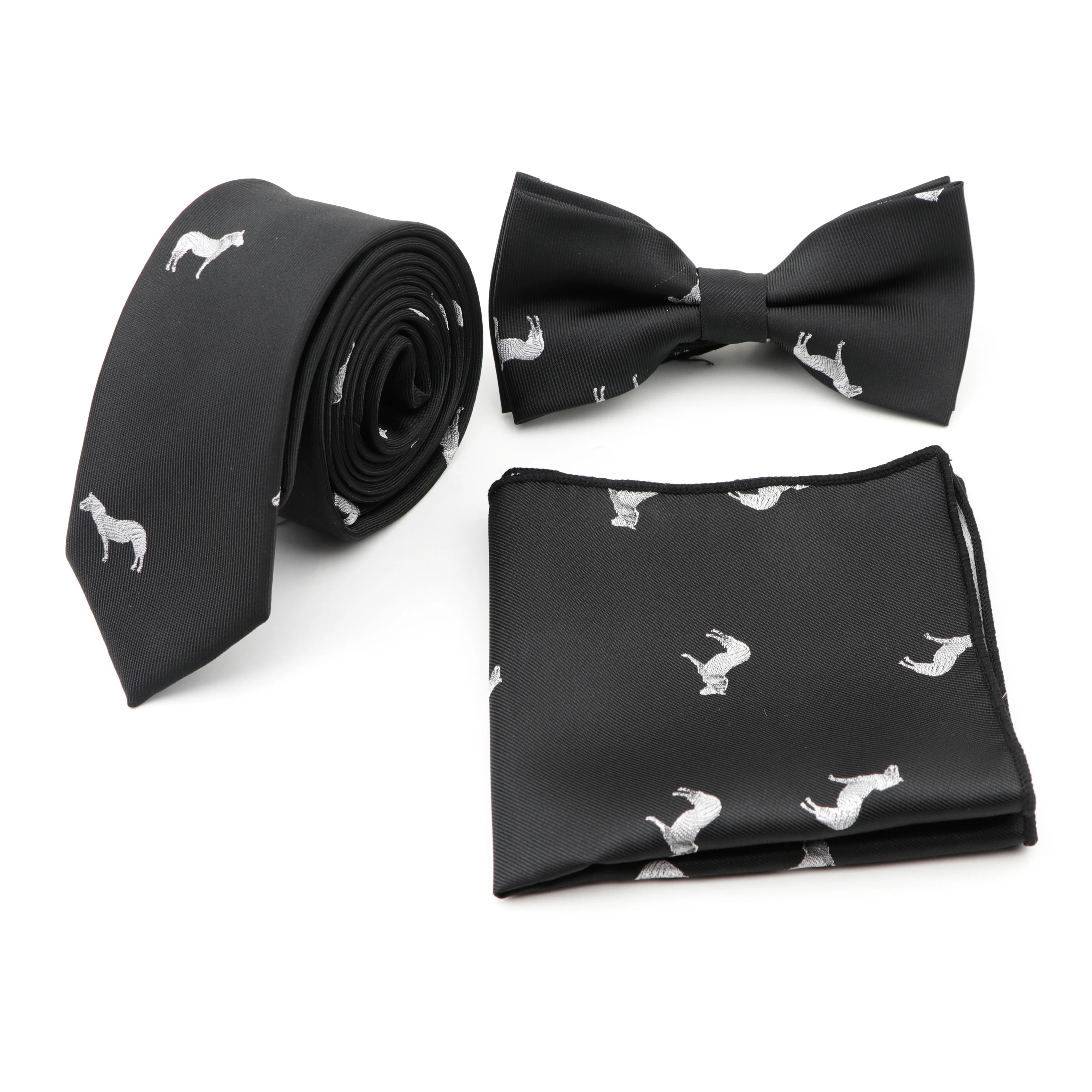 

Mens Polyester Designer Skinny Zebra Scorpion Pocket Square Handkerchief Butterfly Bow Tie Ties Set Three Pieces Lots