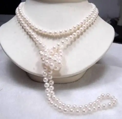 

FREE SHIPPING HOT sell new Style >>>>Fashion jewelry 7-8mm White Freshwater Cultured Pearl Necklace 46 inch UHE08