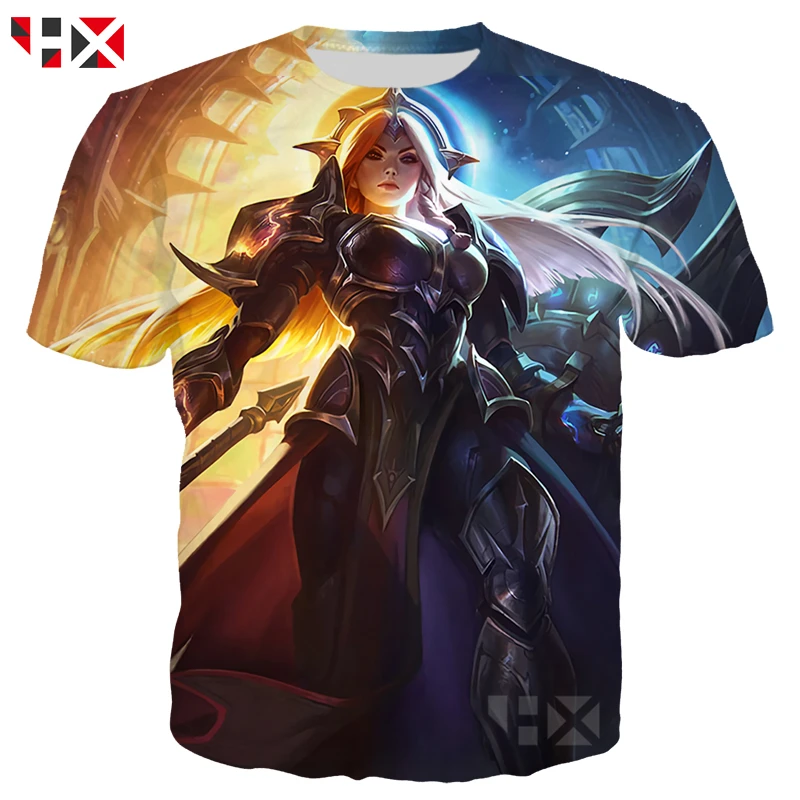 

HX Popular Game League Of Legends T Shirt Men/Women 3D Printed T Shirts Short Sleeve Harajuku Style Hero skin T Shirt Tops HX352
