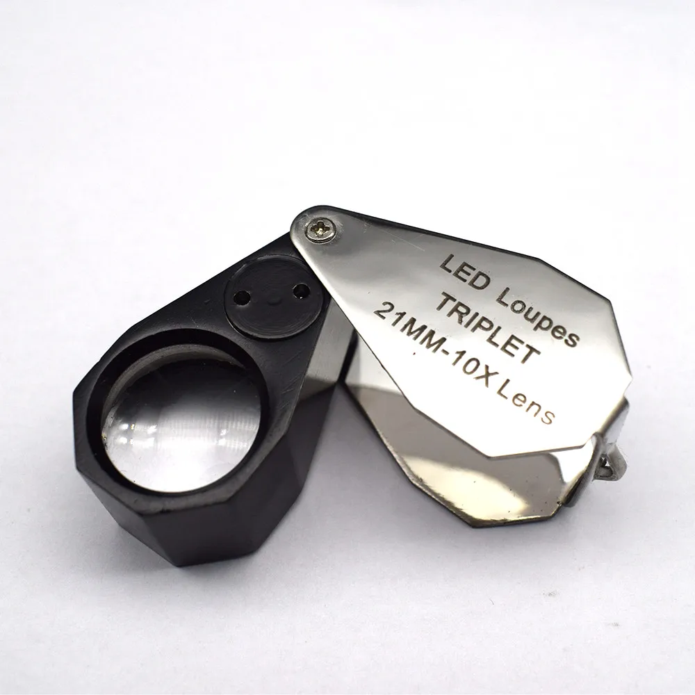 Buy LED Jeweler Loupe Triplet Magnifying Glass 10x21mm
