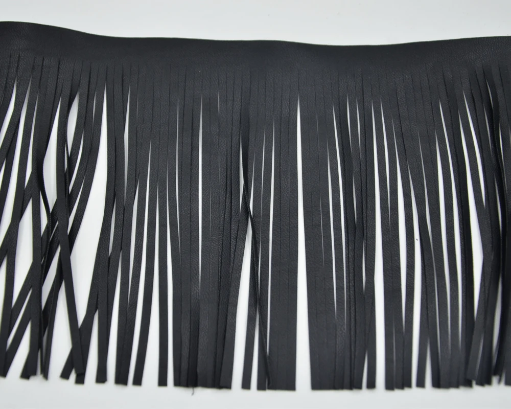2 размера, 16 см/12 см/15 см, ширина, черный цвет, двухсторонняя отделка из искусственной кожи с кисточками для леди, модное кружевное платье с бахромой