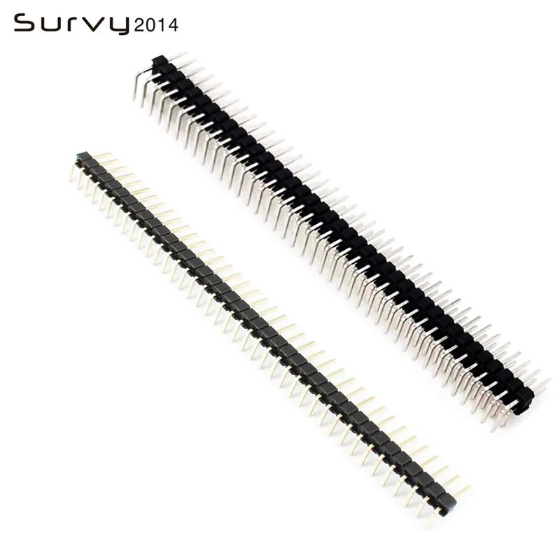 

10/20/50PCS 40 Pin Curved Needle 2.54mm Single / Double Row Angled Male for Arduino