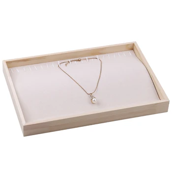 

1pcs 350 * 240 * 35 mm rectangular wooden necklace display tray