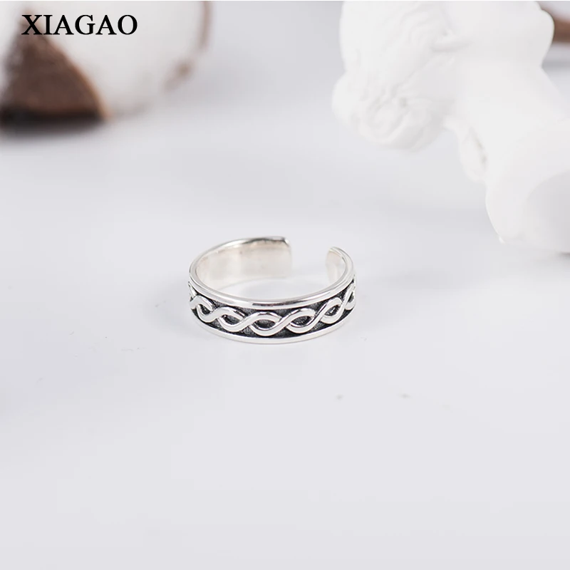 

XIAGAO Infinity 925 Sterling Silver Open Rings Mother's Day Gift Women Adjustable Rings Wedding Silver Jewelry Bijoux AART0001