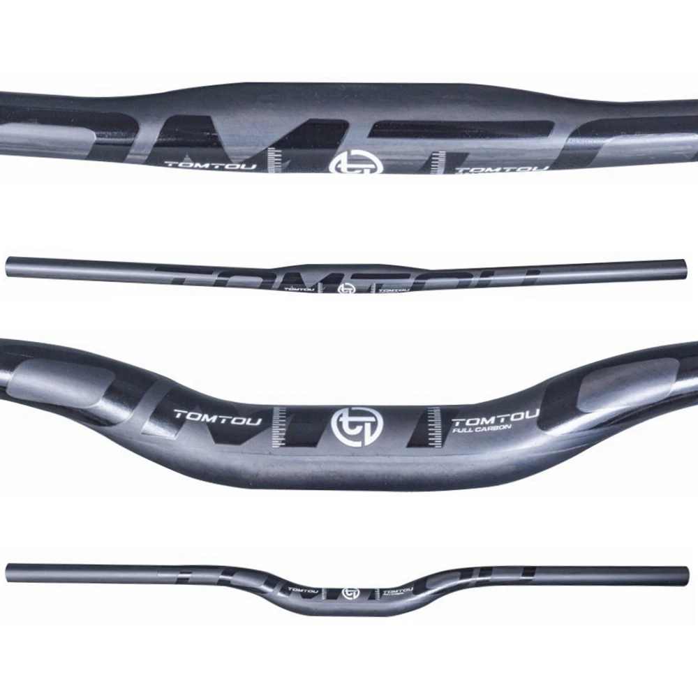 TOMTOU черный матовый полностью UD углеродное волокно велосипед плоский/подъемный Руль Горный Руль 31,8 мм-TM4T83