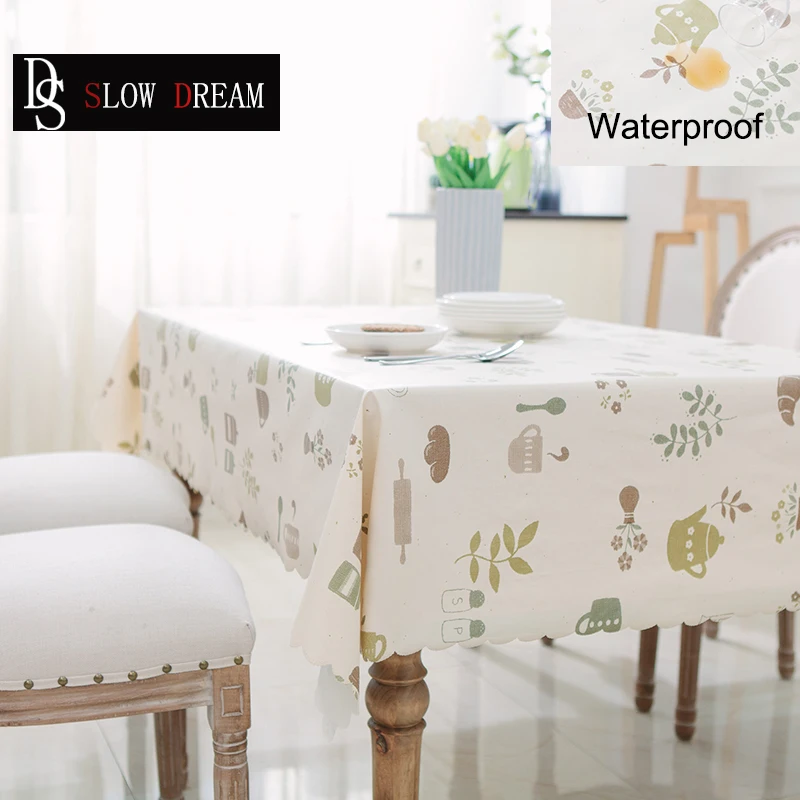

SLOWDREAM European Style PVC Table Cloth Water And Oil Proof Easy To Clean Luxury Nordic Round Square Rectangle Table Covers