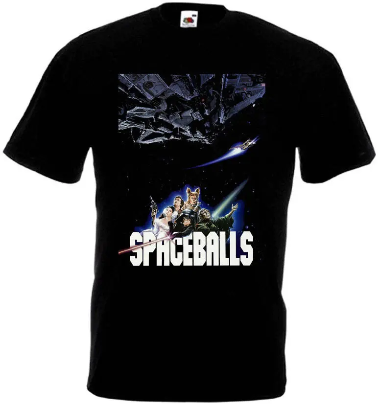 

Spaceballs Movie Poster Men T-Shirts Hip Hop Clothing T Shirt Gym T Shirts Black Of White Tee Shirt Short Shirts For Men